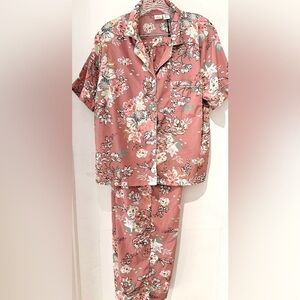 Cupcakes and Cashmere‎ Floral Pajama Set 🌸 Soft Pink Botanical Loungewear L